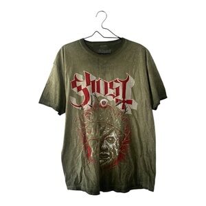 GHOST Thorny Eye Distressed Green T Shirt Swedish Heavy Metal Band Graphic Tee